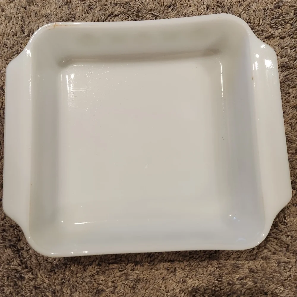 Anchor Hocking, Fire King, Square Baking dish, Green Meadow